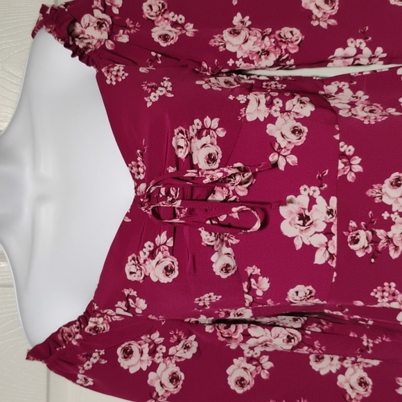 Lily Rose White and Burgundy Ruffled Sundress - Picture 6 of 15